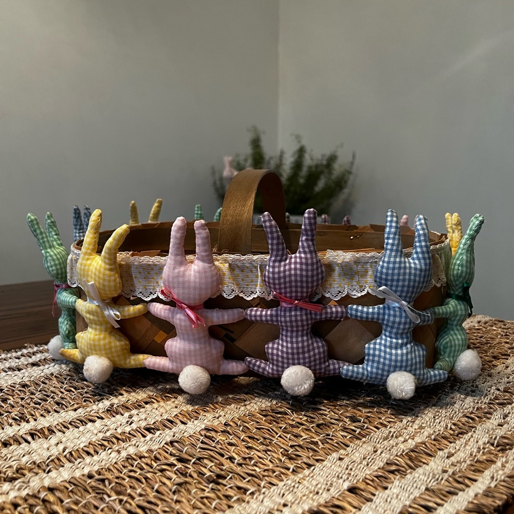 Vintage wicker Easter basket.